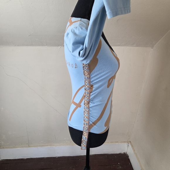 Le Jean De Marithe+Francois Girbaud Blue/Gold Stretch Top Size S?(no tag size) - Picture 5 of 11